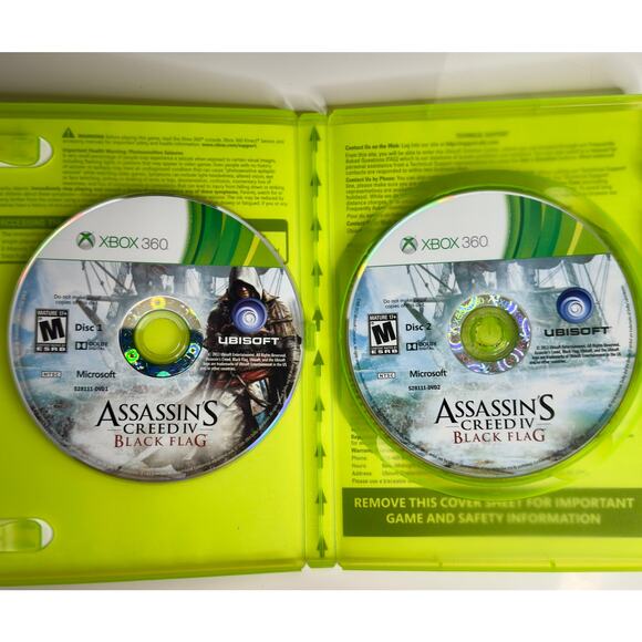 Assassin’s Creed IV: Black Flag (Microsoft Xbox 360, 2013) 2-Disc Case & Manual - Picture 5 of 10